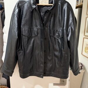 Anthropologie Black Leather Jacket